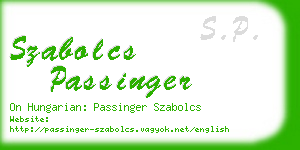 szabolcs passinger business card